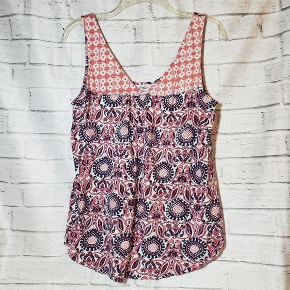Lucky brand style # 257953T navy, pink tank top. - Picture 1 of 6